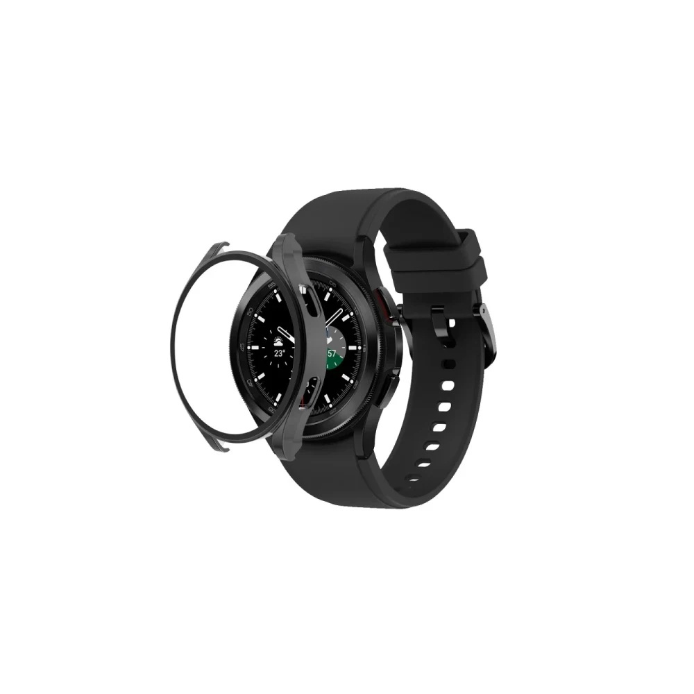 Watch 5 Pro 45mm Wall Camlı Kasa Ekran Koruyucu - Siyah