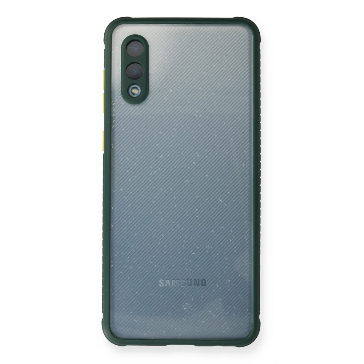 Samsung Galaxy A02 Kılıf Miami Şeffaf Silikon - Koyu Yeşil