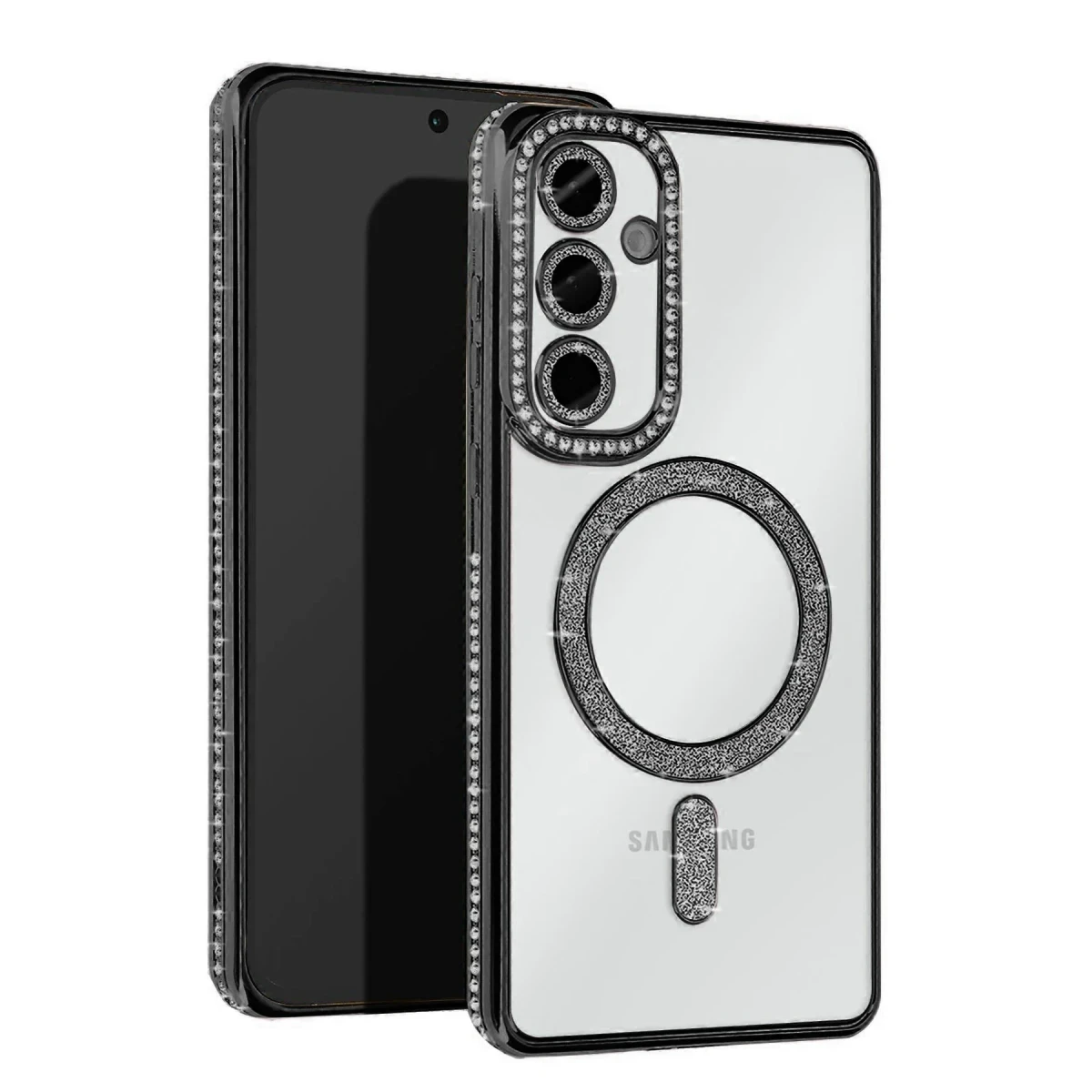 Samsung Galaxy A15 4G Joke Simli Magneticsafe Kılıf - Siyah