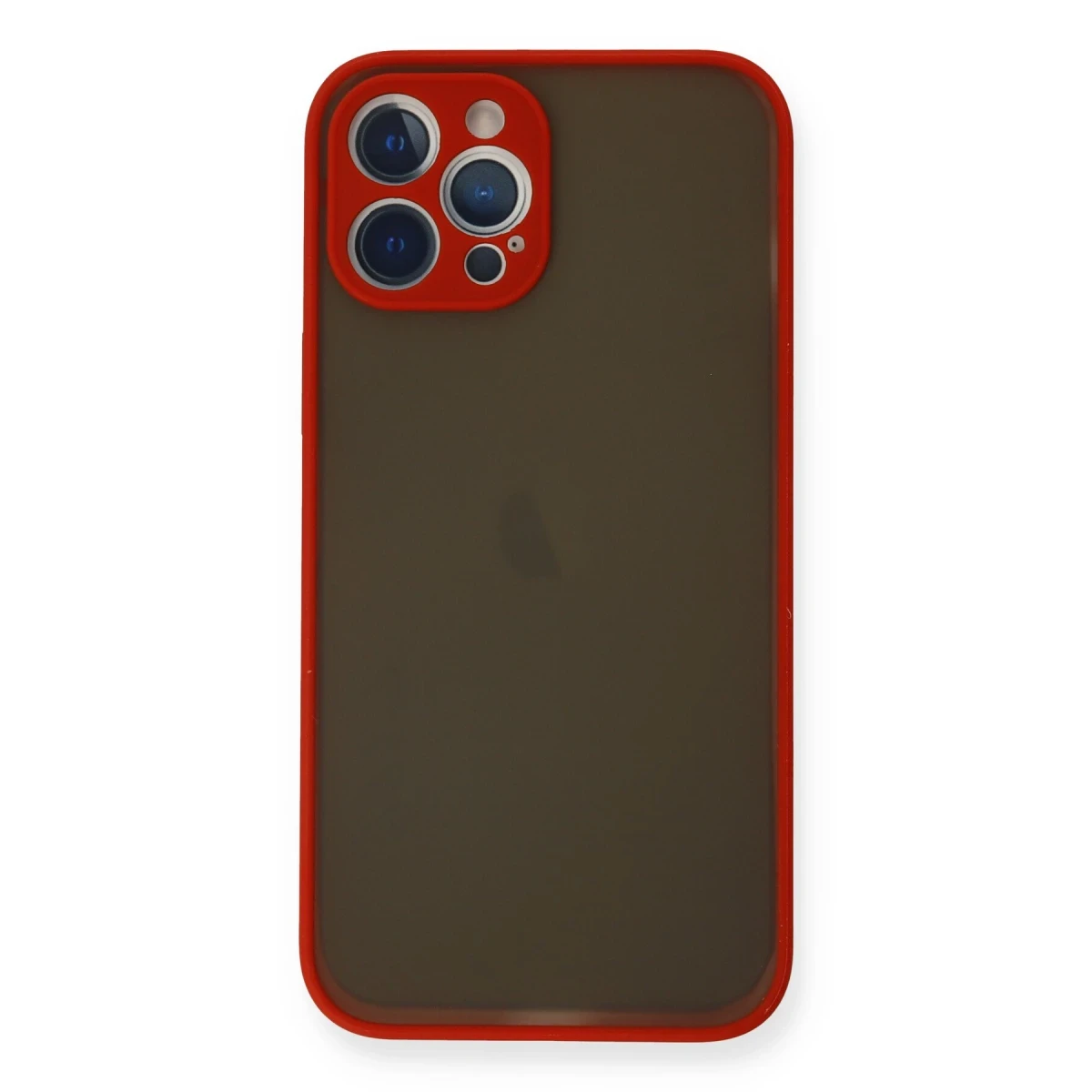 Apple iPhone 12 Pro Max Kılıf Montreal Silikon Kapak - Kırmızı