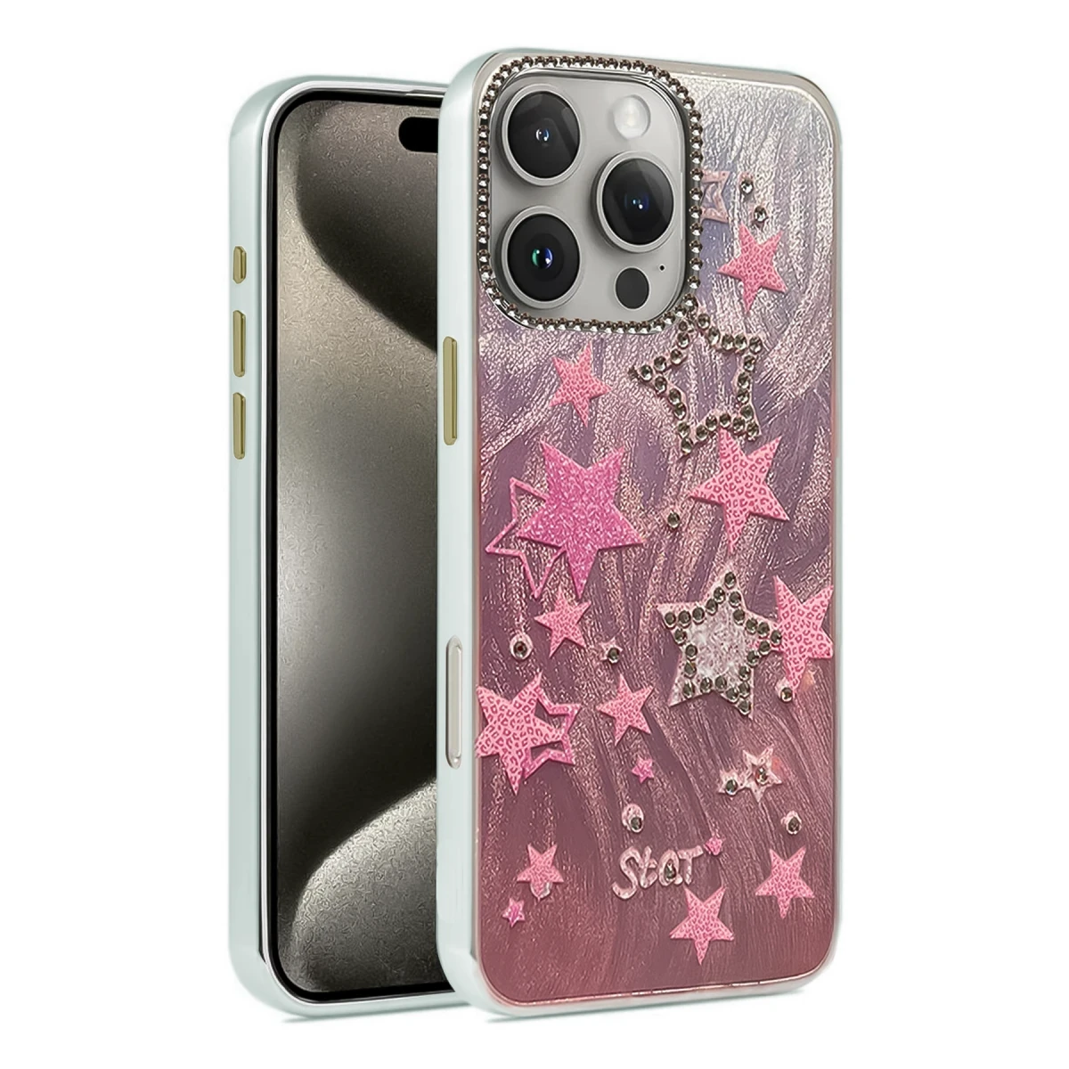 Apple iPhone 16 Pro Max Kılıf Blade Aynalı Desenli Kapak - Desen 7