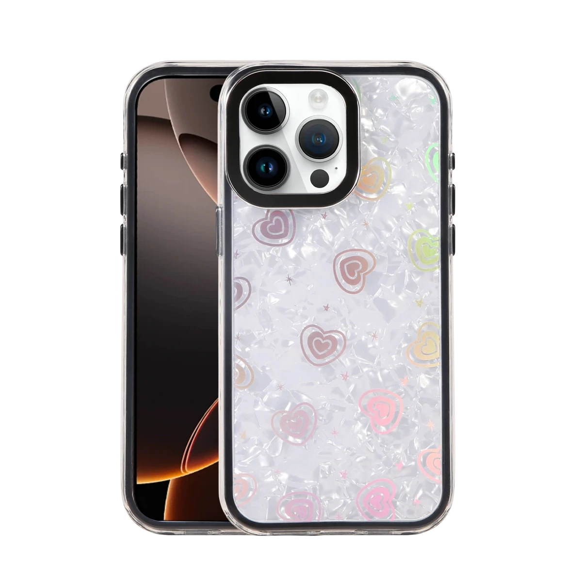 Apple iPhone 16 Pro Max Lumi Desenli Kapak - Siyah