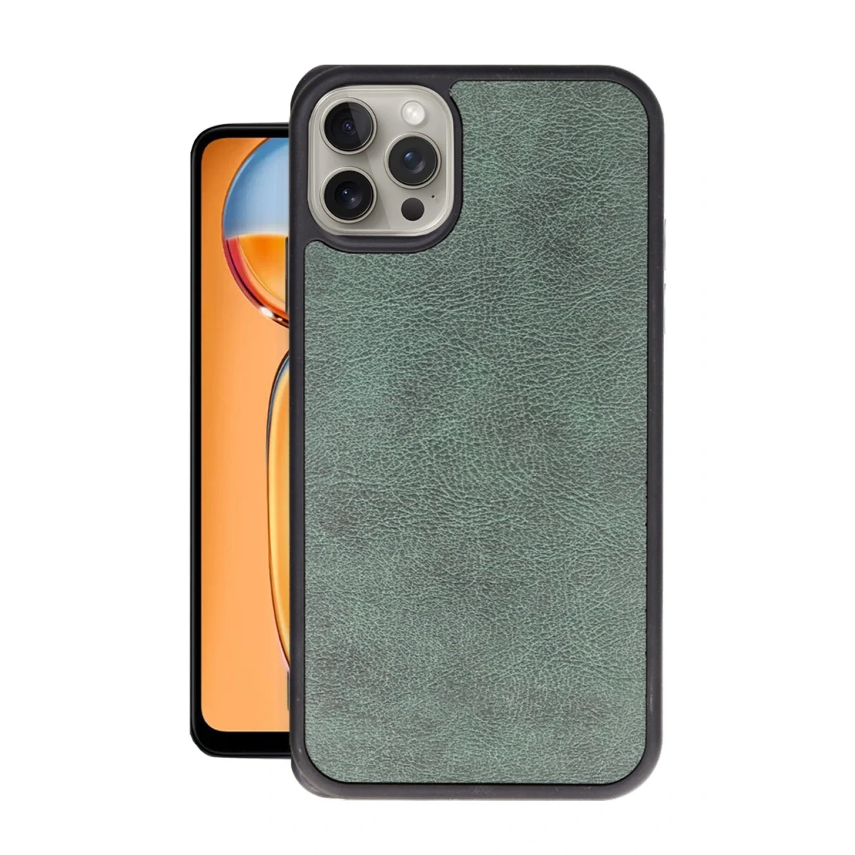 Apple iPhone 15 Pro Kılıf Aras Deri Kapak - Koyu Yeşil