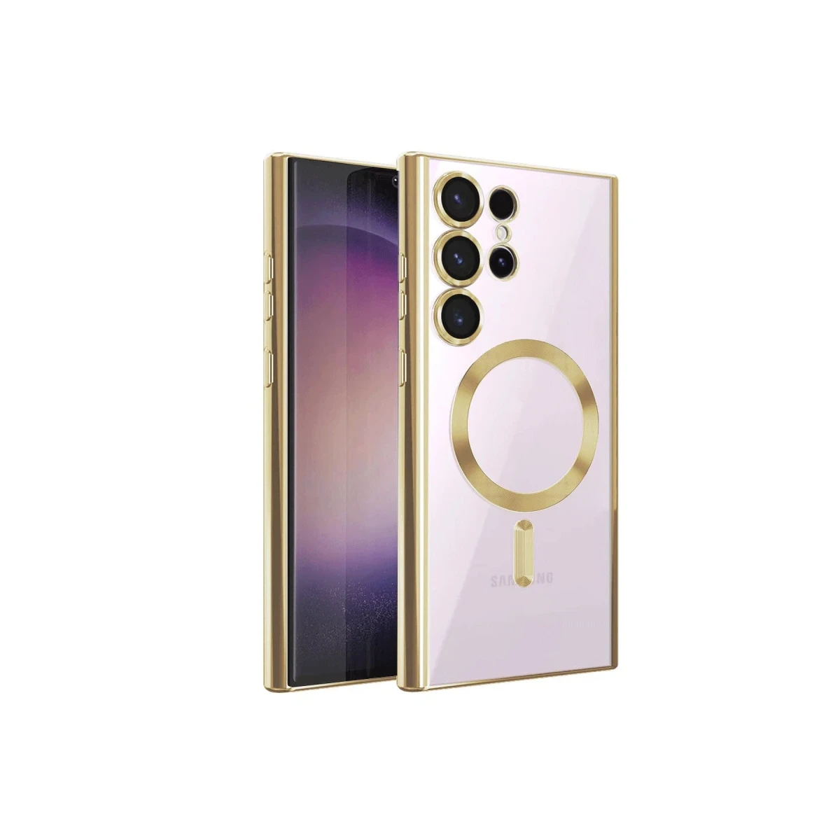 Samsung Galaxy S22 Ultra Kılıf Kross Magneticsafe Kapak - Gold
