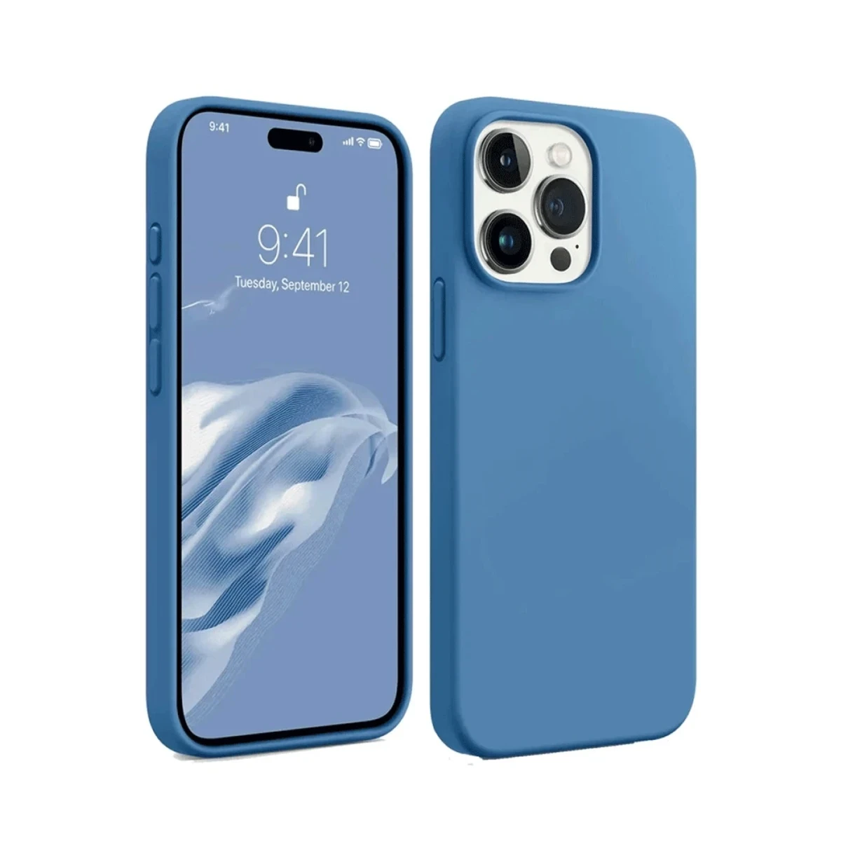 Apple iPhone 15 Pro Kılıf First Silikon - Mavi