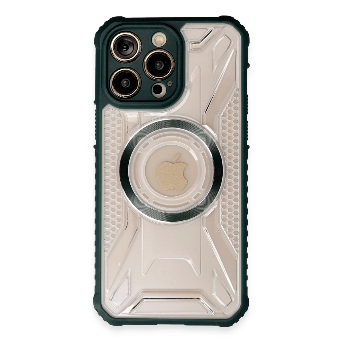 Apple iPhone 13 Pro Kılıf Prag Magneticsafe Kapak - Koyu Yeşil