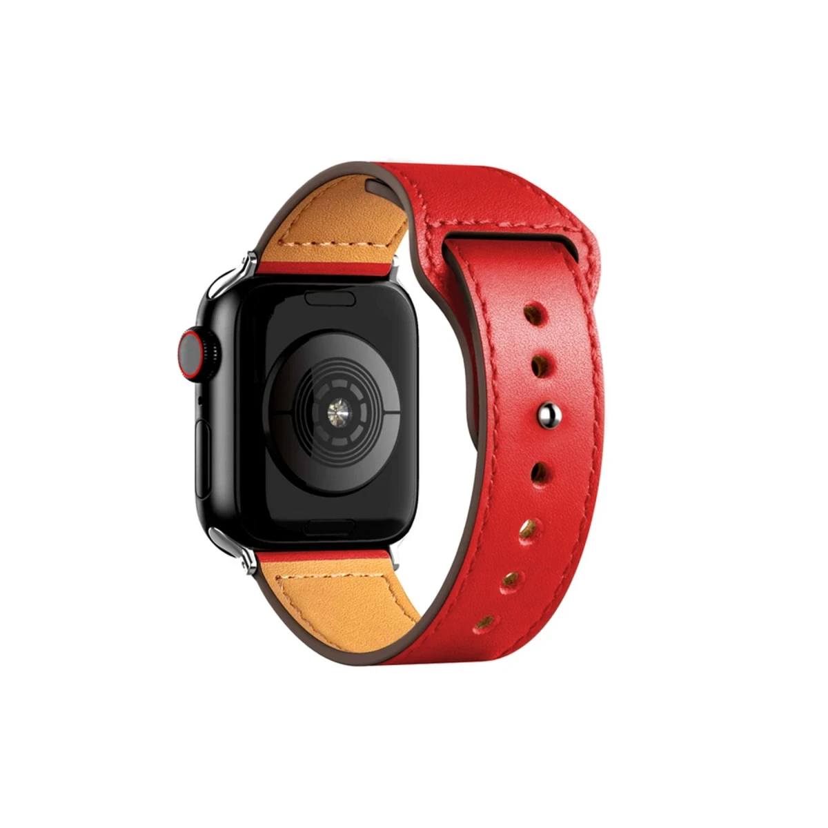 Apple Watch 42mm KR415 Luaz Deri Kordon - Kırmızı