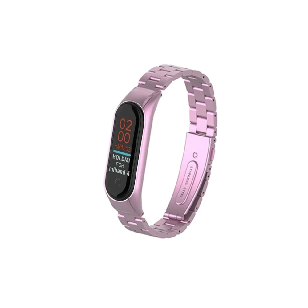 Xiaomi Mi Band 4 Metal Baklalı Kordon - Rose