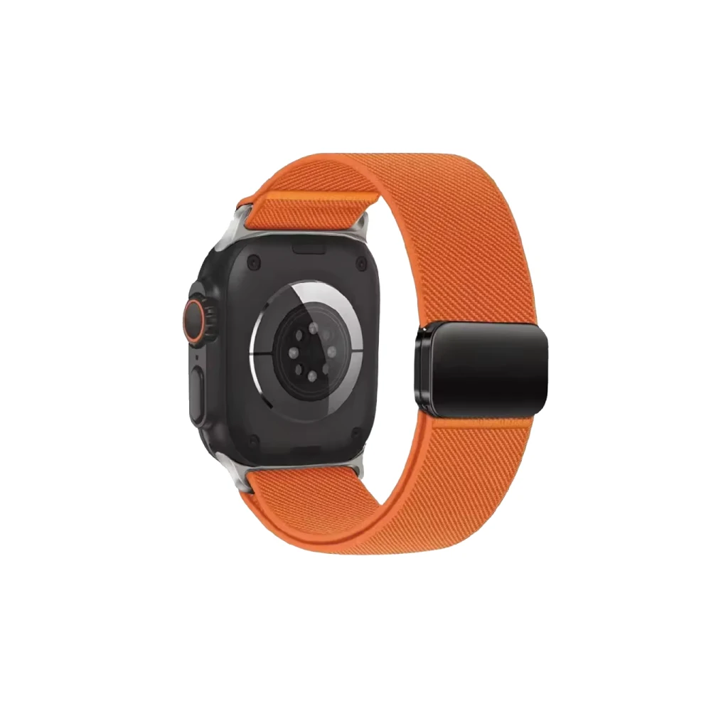 Apple Watch Ultra 49mm Nylon Manyetik Kordon - Turuncu