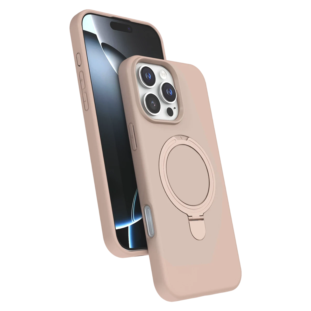 Apple iPhone 16 Pro Regal Magsafe Standlı Kapak - Çöl Titanyum