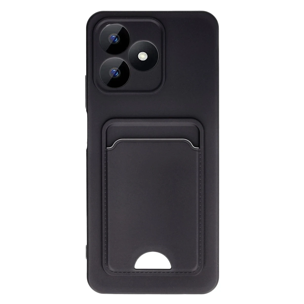 Realme Note 50 4G Kılıf Kelvin Kartvizitli Silikon - Siyah
