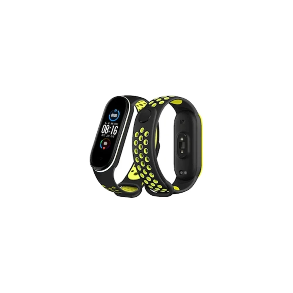 Xiaomi Mi Band 4 Spor Delikli Kordon - Siyah-Yeşil-Beyaz