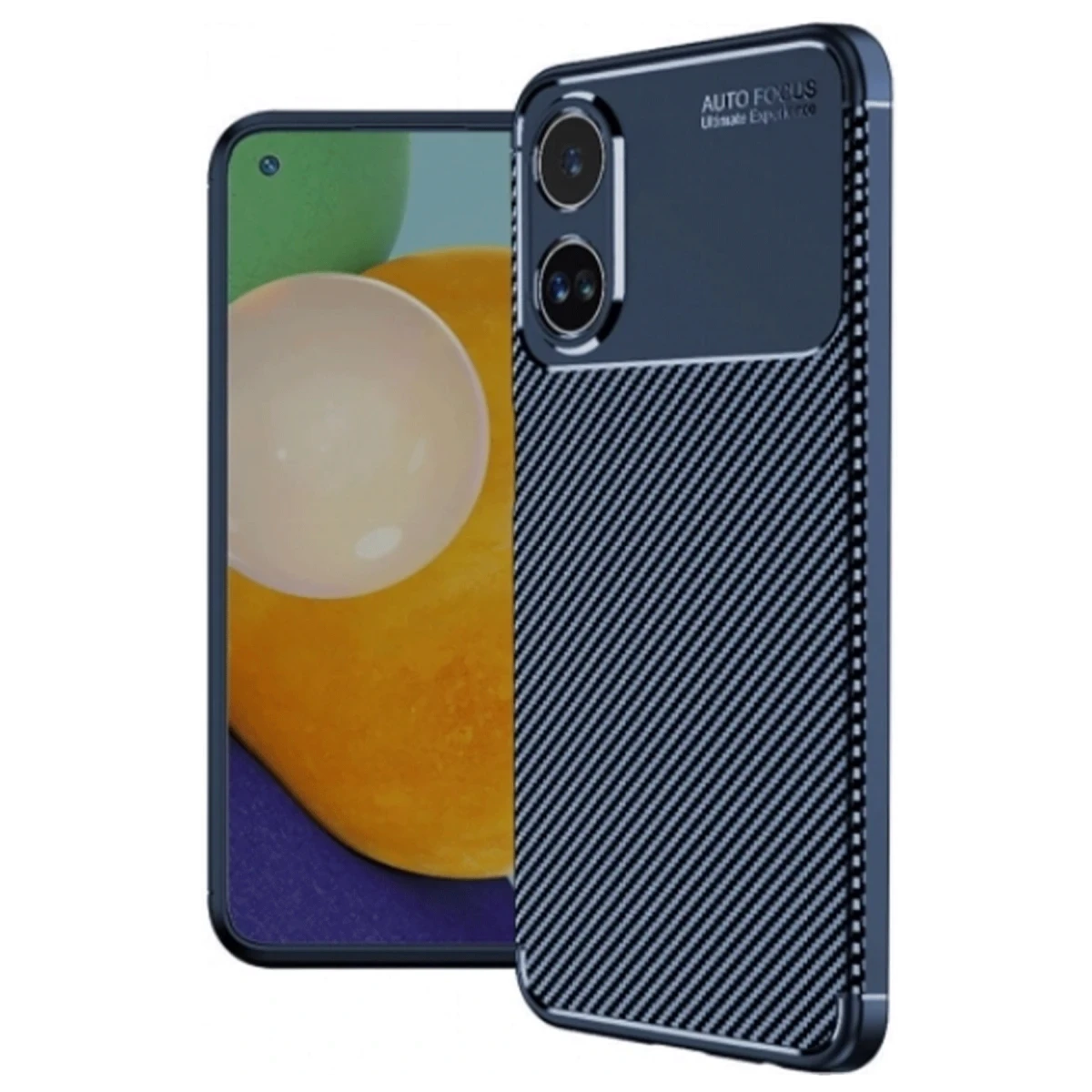 Oppo A60 Kılıf Auto Focus Karbon Kapak - Lacivert