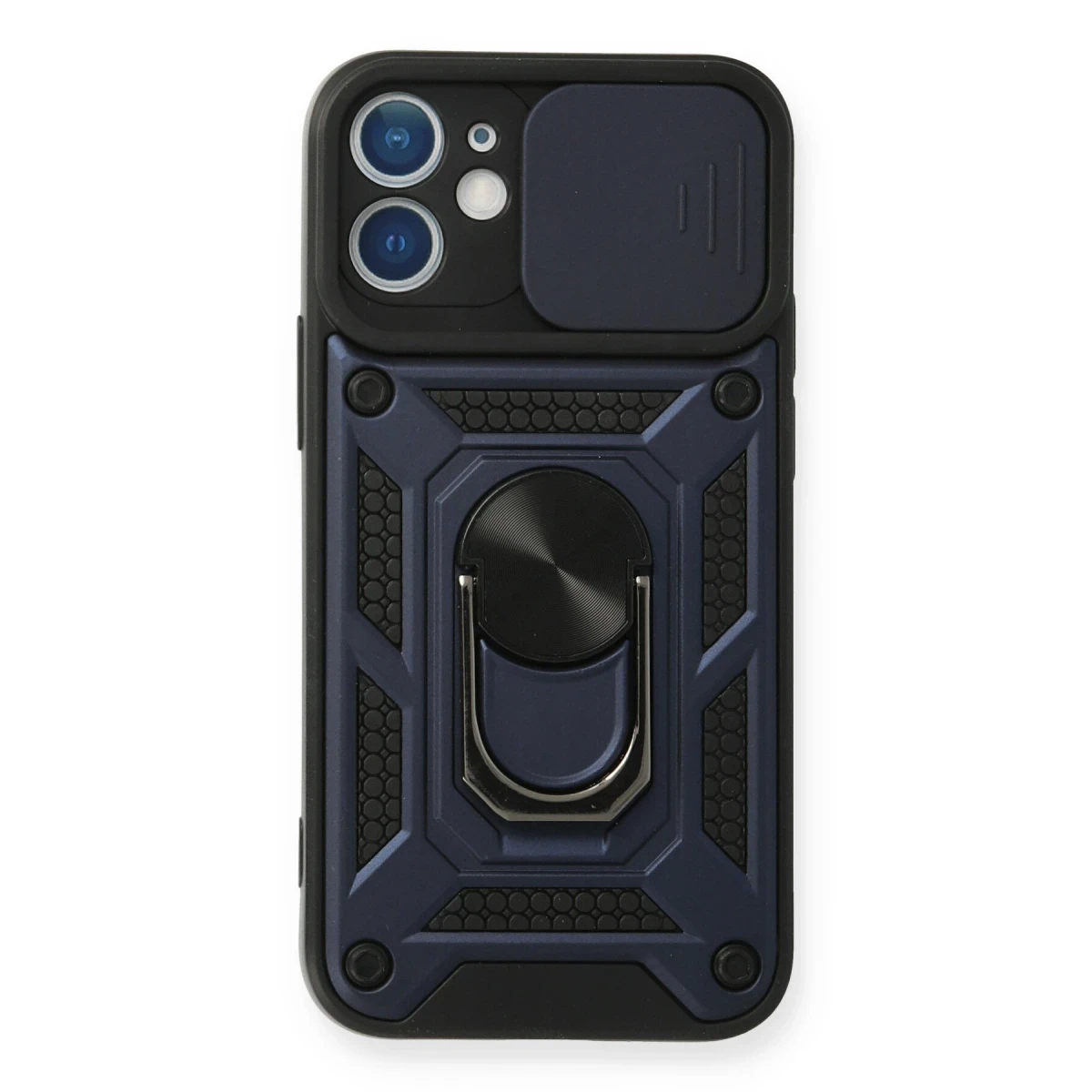 Apple iPhone 11 Kılıf Pars Lens Yüzüklü Silikon - Lacivert