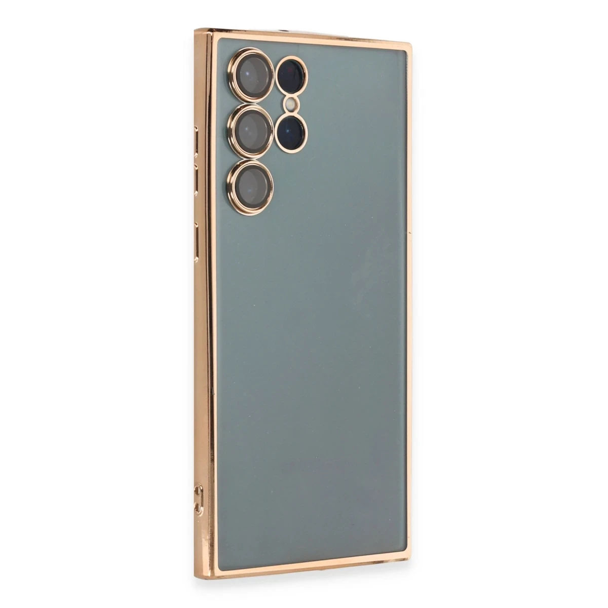Samsung Galaxy S22 Ultra Kılıf Razer Lensli Silikon - Gold