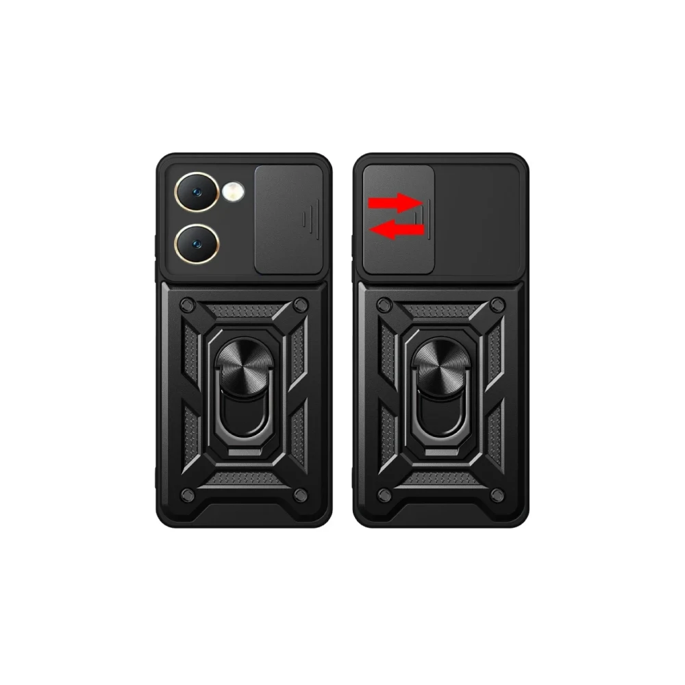 Vivo Y18 Kılıf Pars Lens Yüzüklü Silikon - Lacivert