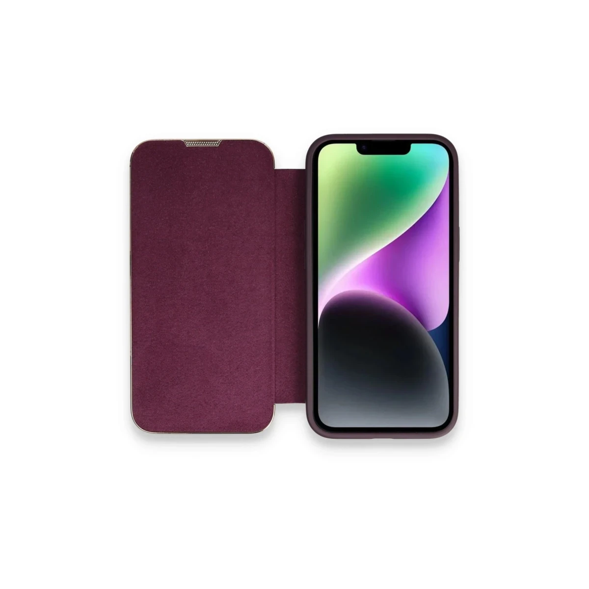 Apple iPhone 13 Pro Kılıf Dolpin Kapaklı - Derin Mor