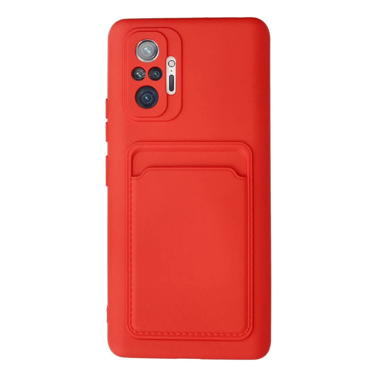 Xiaomi Redmi Note 10 Pro Kılıf Kelvin Kartvizitli Silikon - Kırmızı