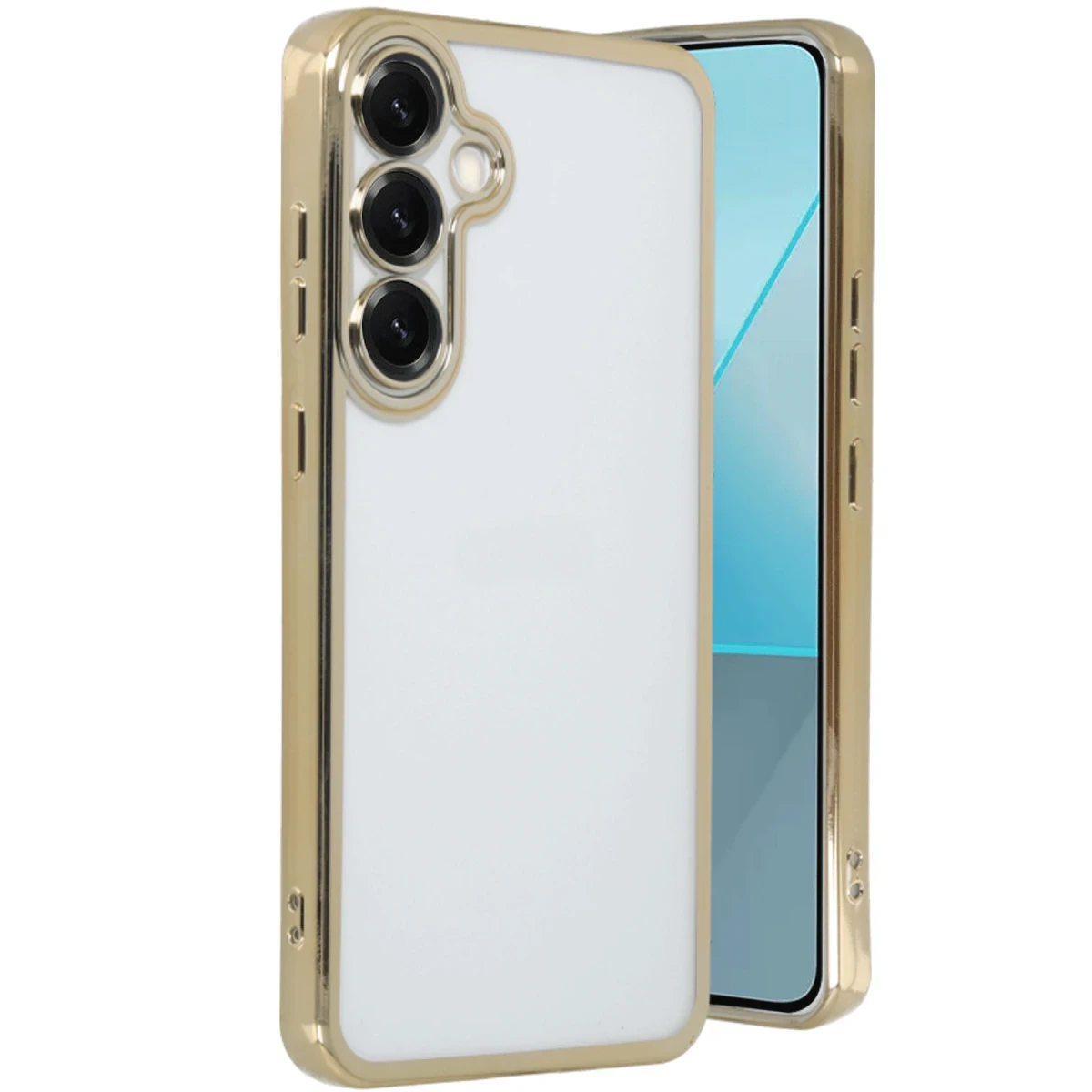 Samsung Galaxy S25 Plus Kılıf Razer Lensli Silikon - Gold
