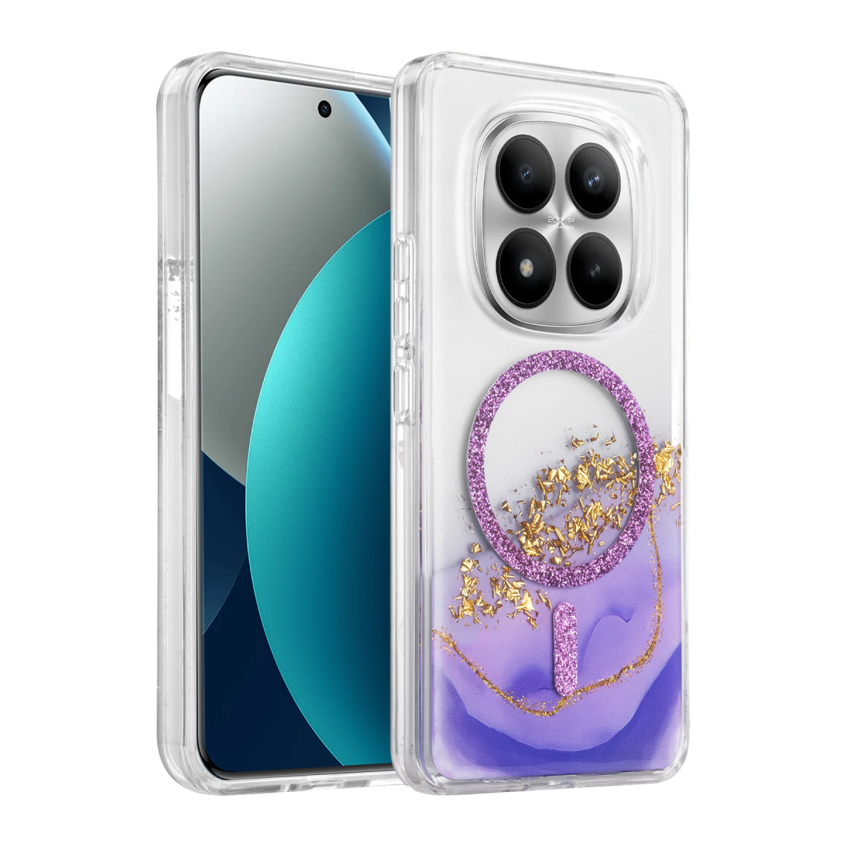 Onegif Xiaomi Redmi Note 15 Pro 4G Lotus Simli Magsafe Kapak - Mor