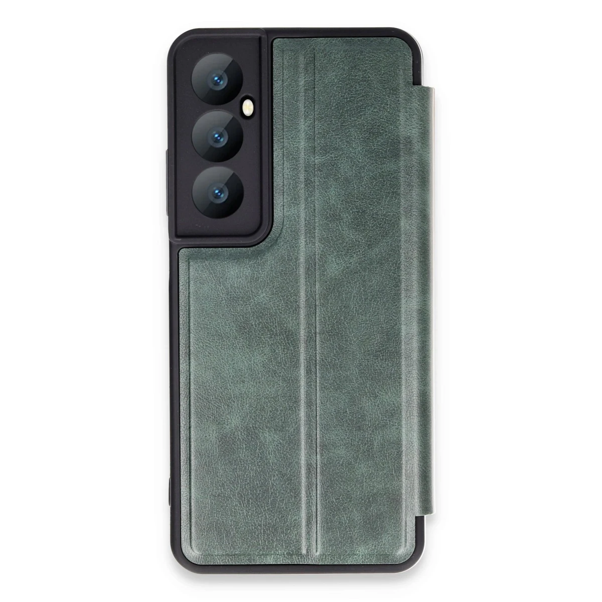 Realme C65 Kılıf Flip Cover - Koyu Yeşil