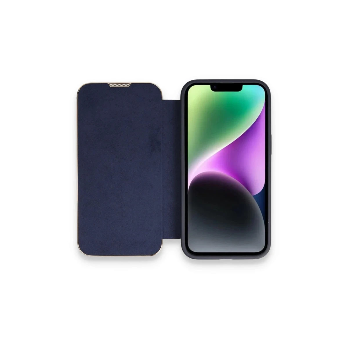 Apple iPhone 14 Pro Kılıf Dolpin Kapaklı - Lacivert