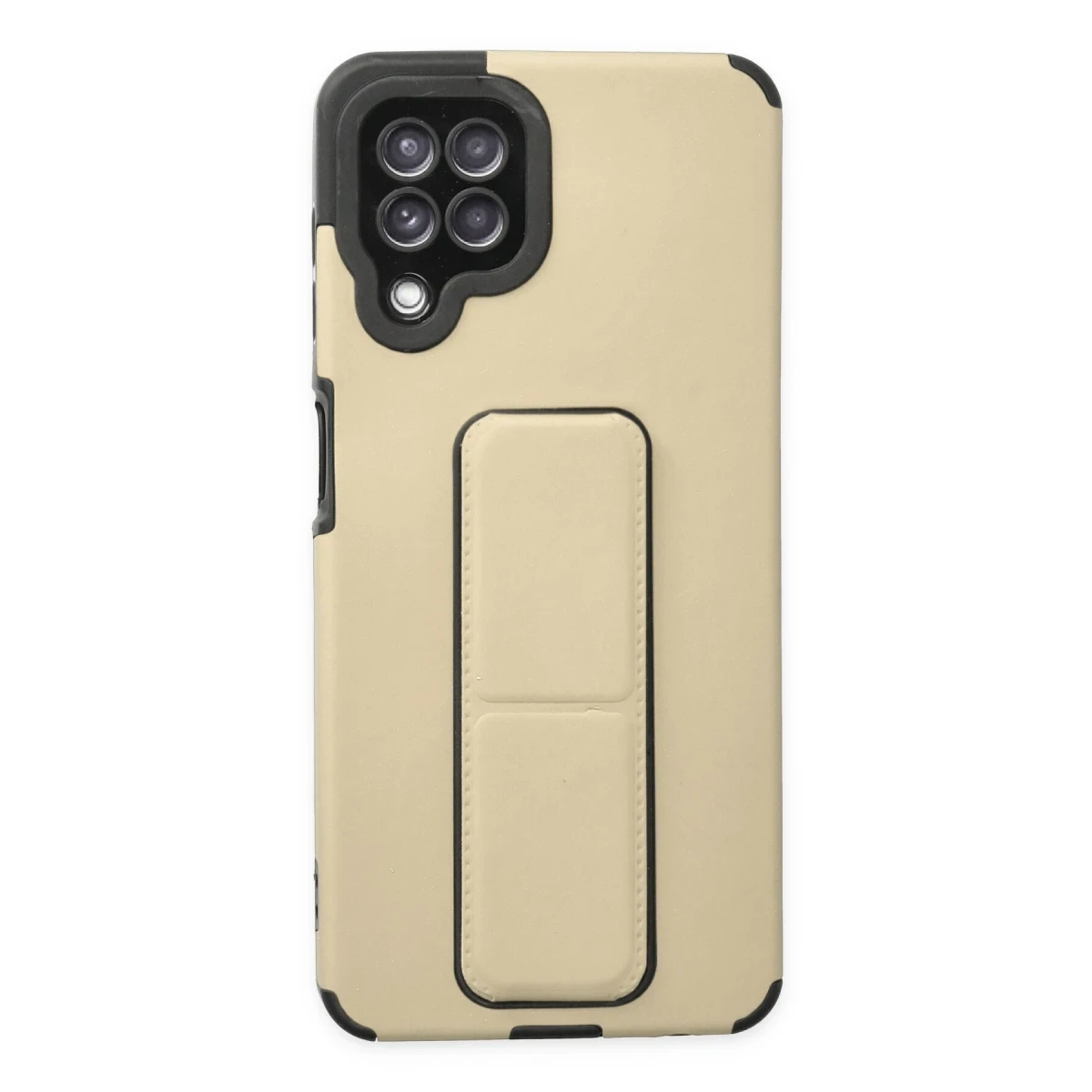 Samsung Galaxy A22 Kılıf Mega Standlı Silikon - Gold