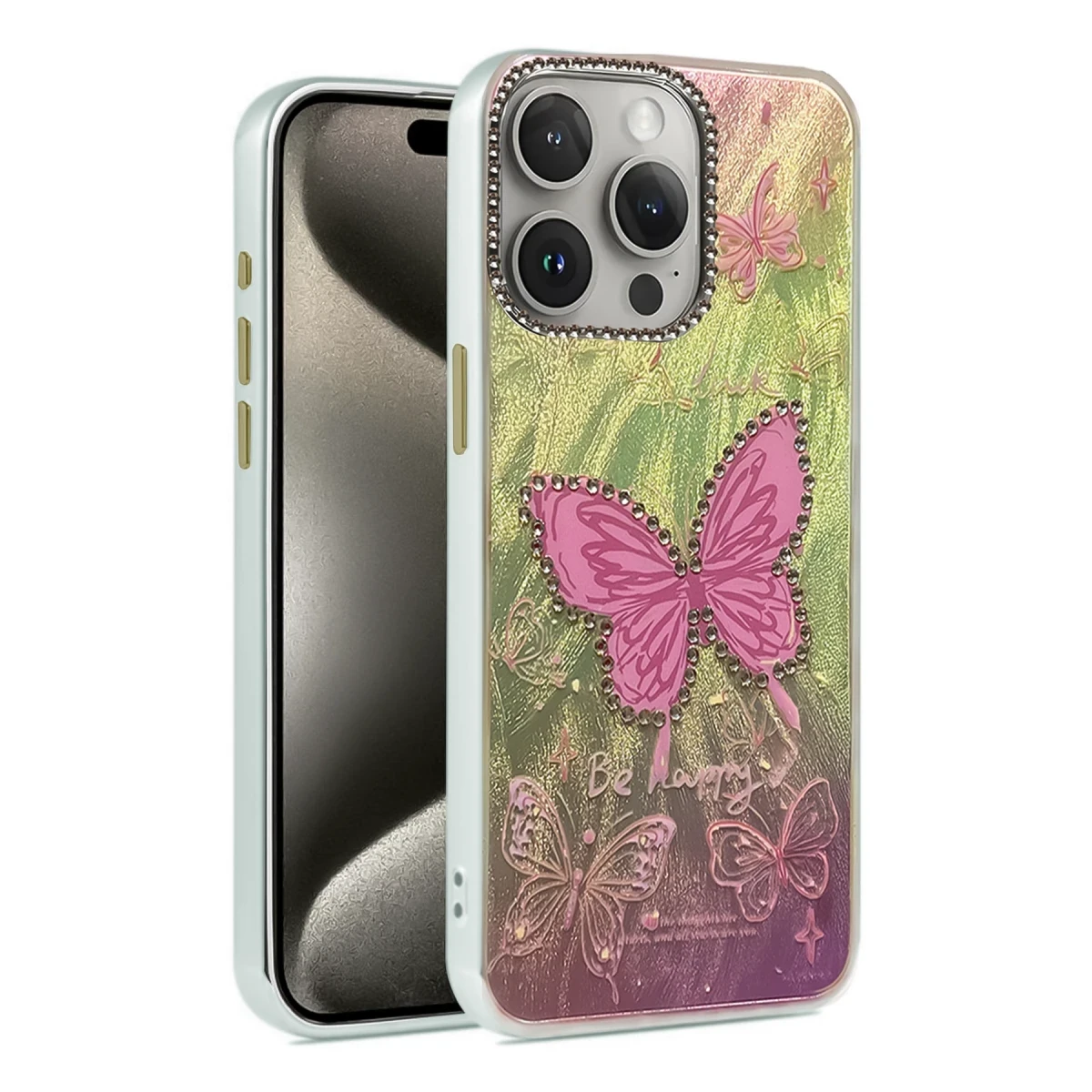 Apple iPhone 15 Pro Max Kılıf Blade Aynalı Desenli Kapak - Desen 5