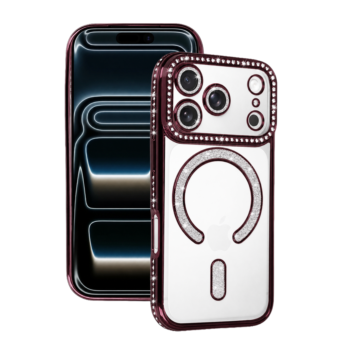 Apple iPhone 18 Pro Joke Simli Magneticsafe Kılıf - Bordo