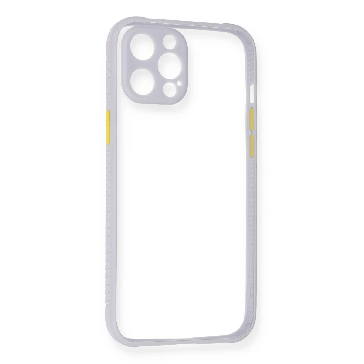 Apple iPhone 12 Kılıf Miami Şeffaf Silikon - Lila