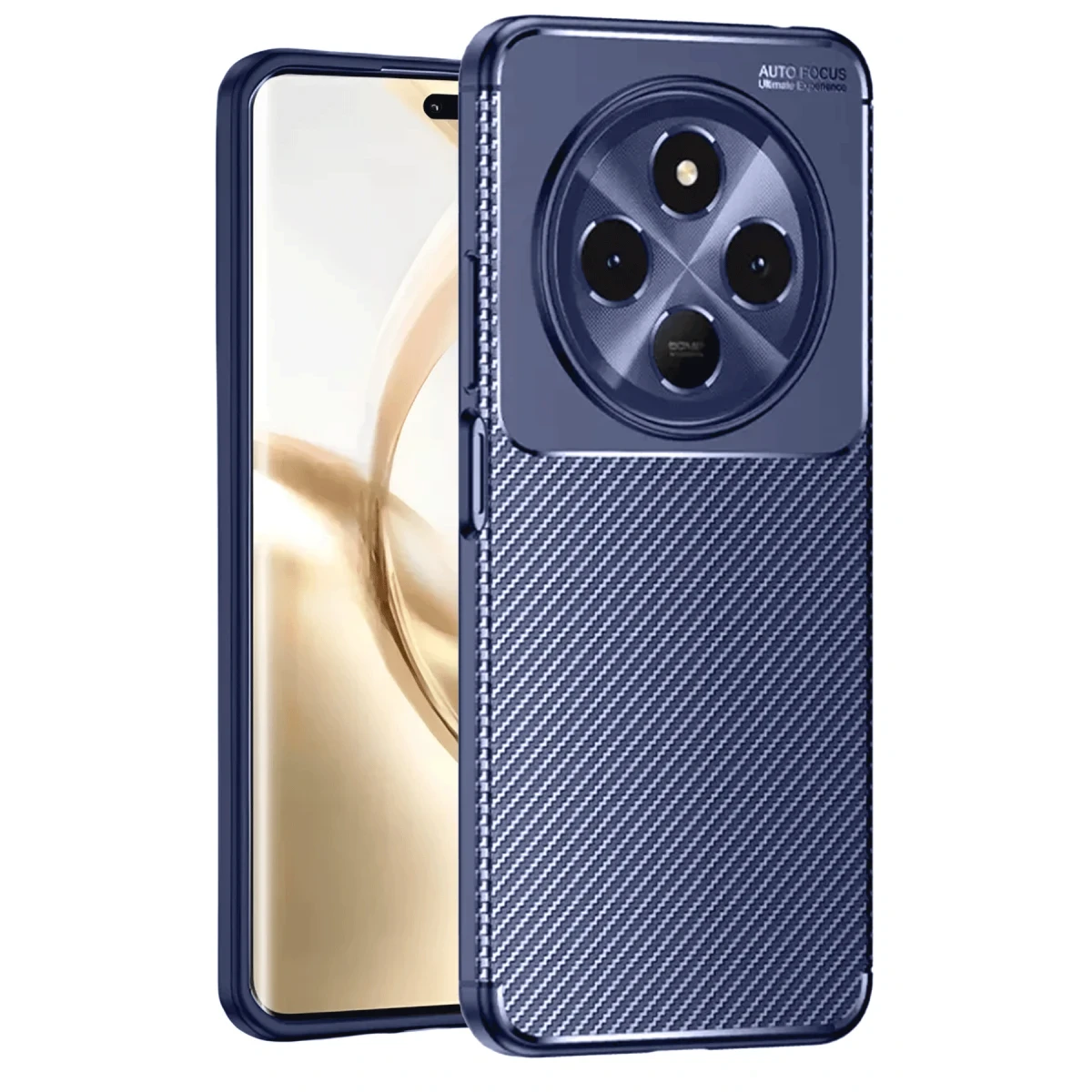 Tecno Spark 30 Kılıf Auto Focus Karbon Kapak - Lacivert