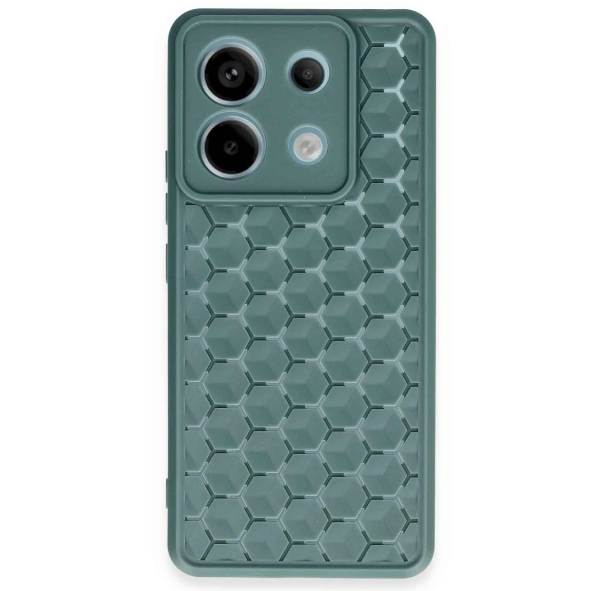 Xiaomi Redmi Note 13 Pro 5G Kılıf Petek Silikon Kapak - Koyu Yeşil