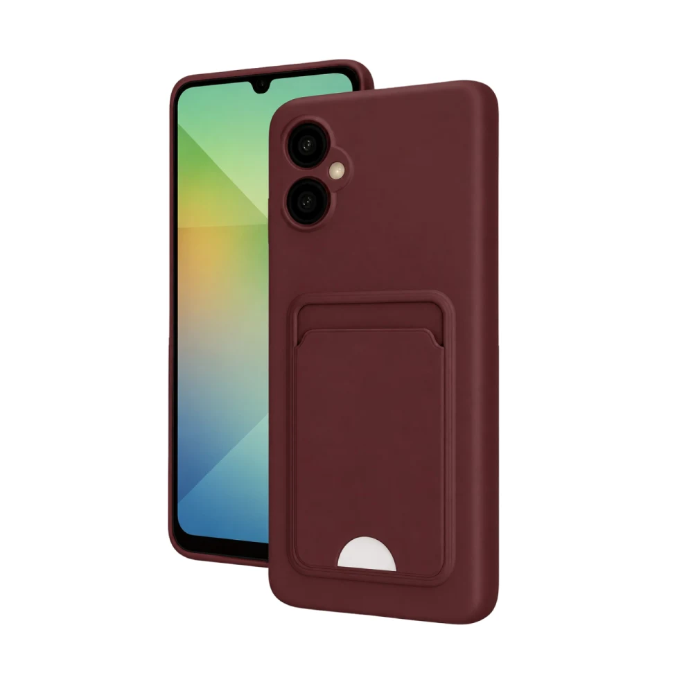 Samsung Galaxy A06 Kılıf Kelvin Kartvizitli Silikon - Bordo