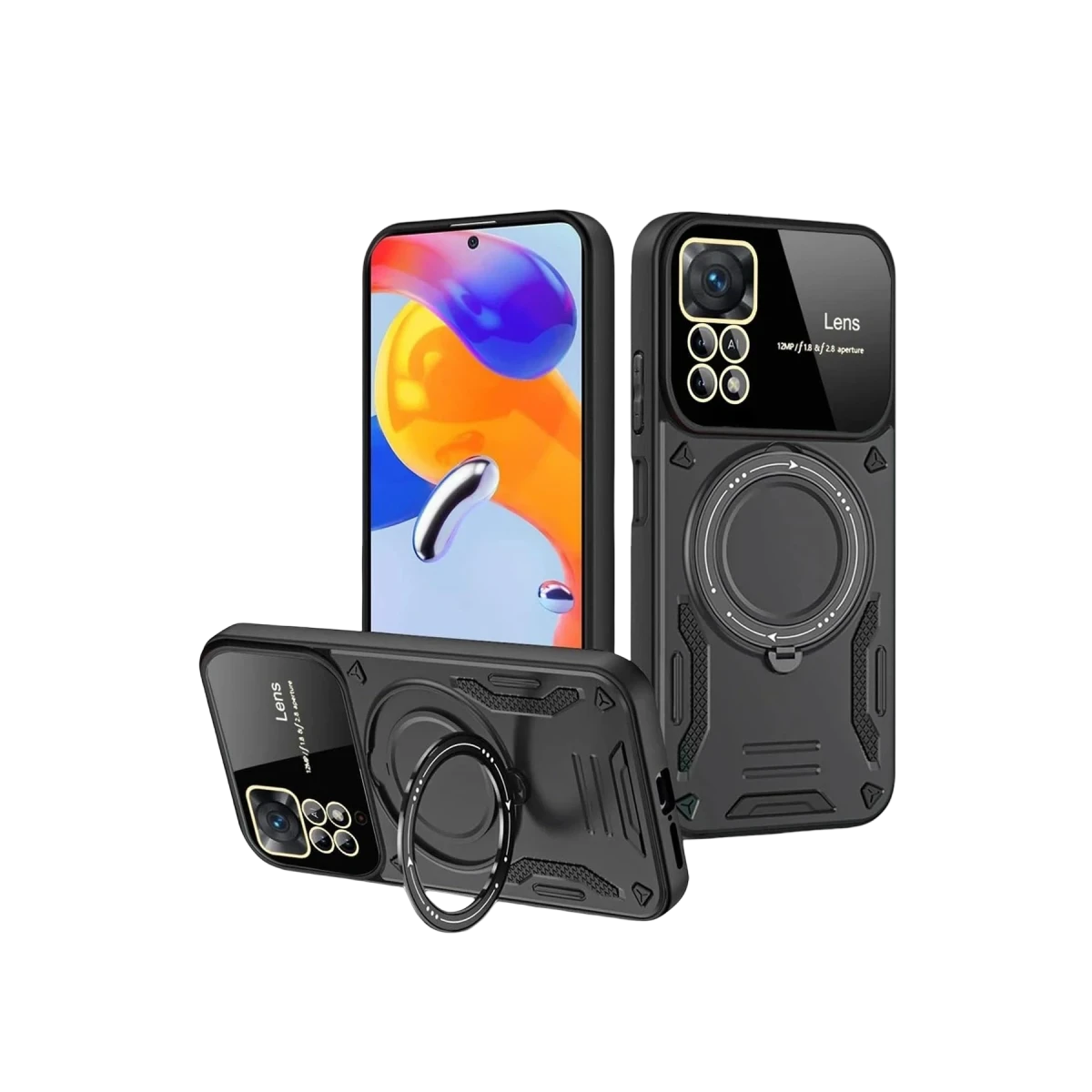Realme 11 Pro Plus Joy Lens Standlı Kapak - Siyah
