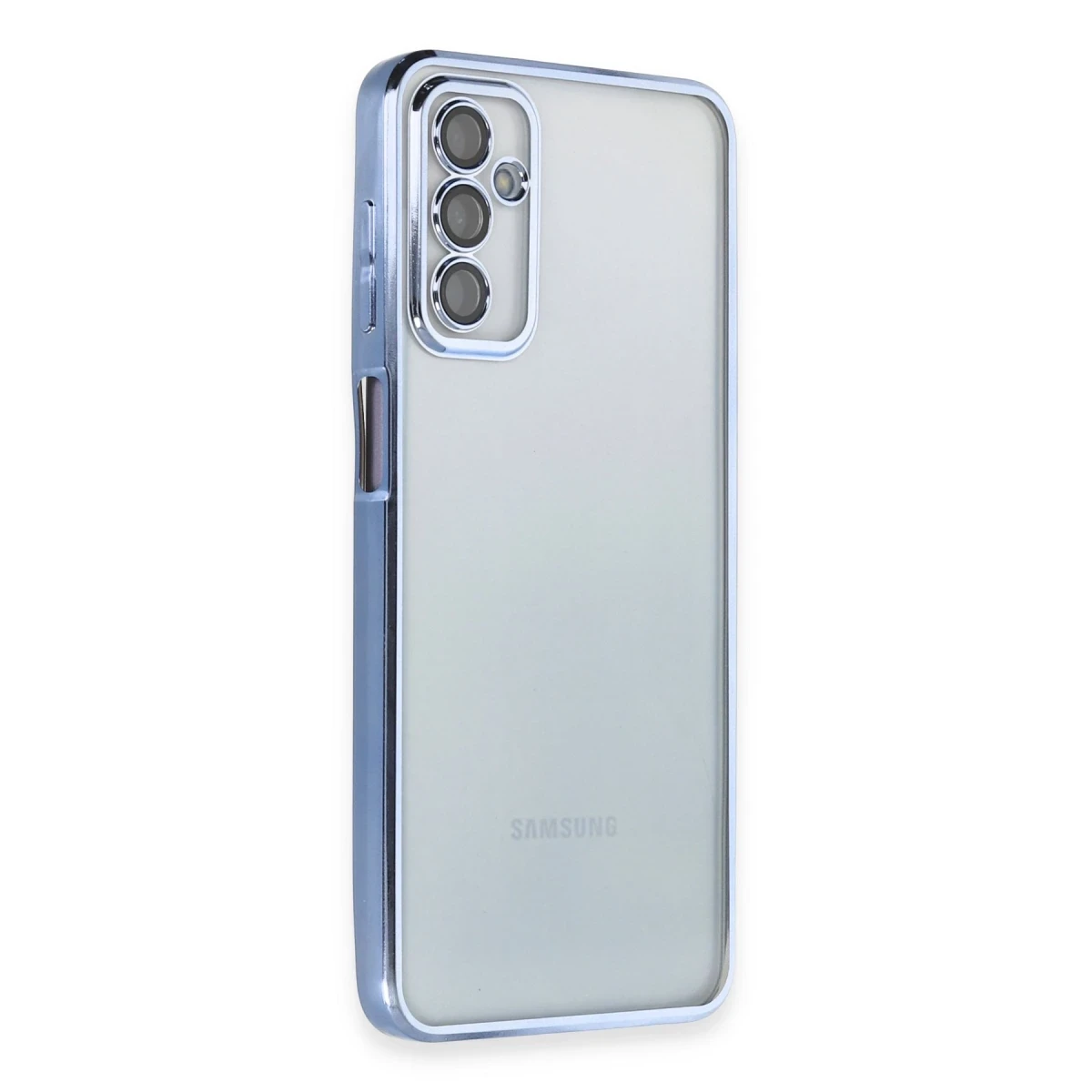 Samsung Galaxy M23 Kılıf Razer Lensli Silikon - Açık Mavi