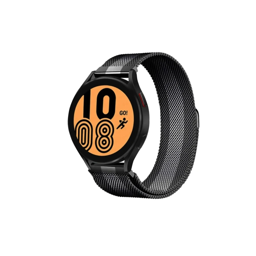 Watch 20mm Metal Mıknatıslı Kordon - Siyah-Beyaz