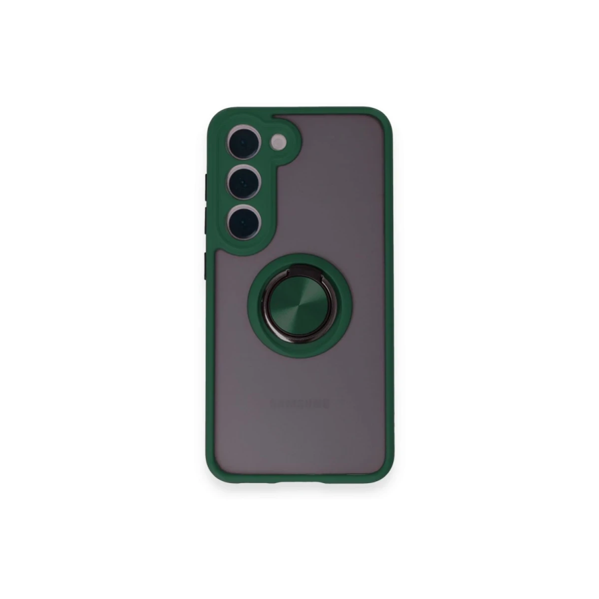Samsung Galaxy M15 Kılıf Montreal Yüzüklü Silikon Kapak - Yeşil