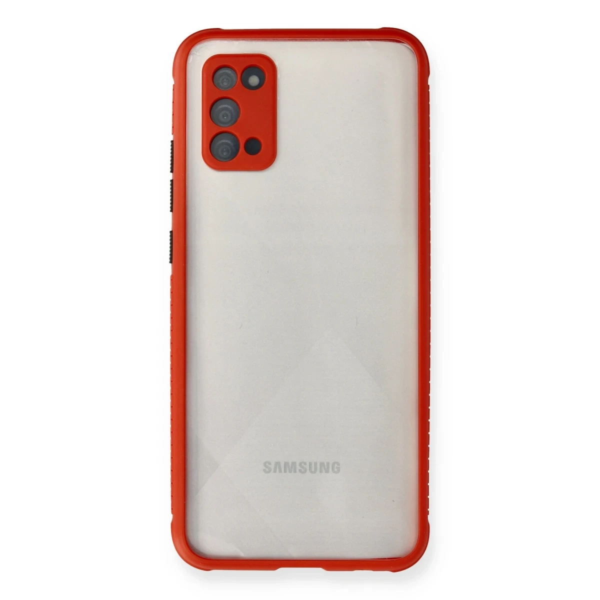 Samsung Galaxy A02S Kılıf Miami Şeffaf Silikon - Kırmızı