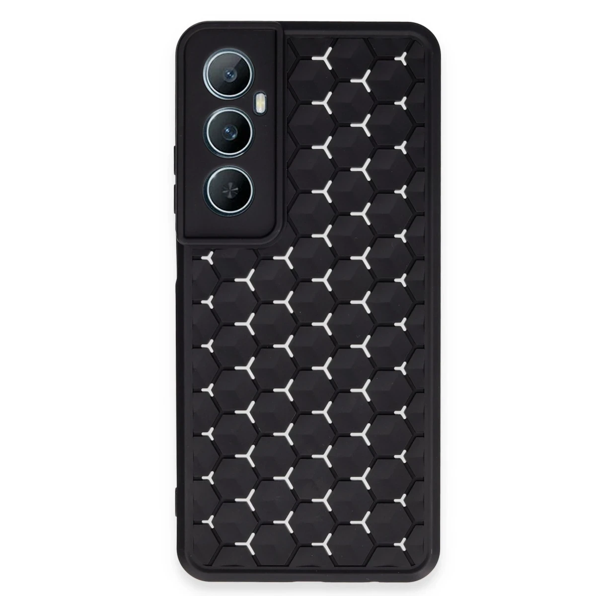 Realme C65 Kılıf Petek Silikon Kapak - Siyah