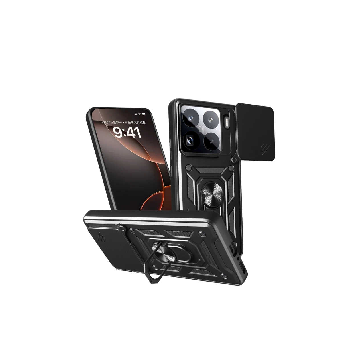 Xiaomi Mi 15 Pro Kılıf Pars Lens Yüzüklü Silikon - Siyah