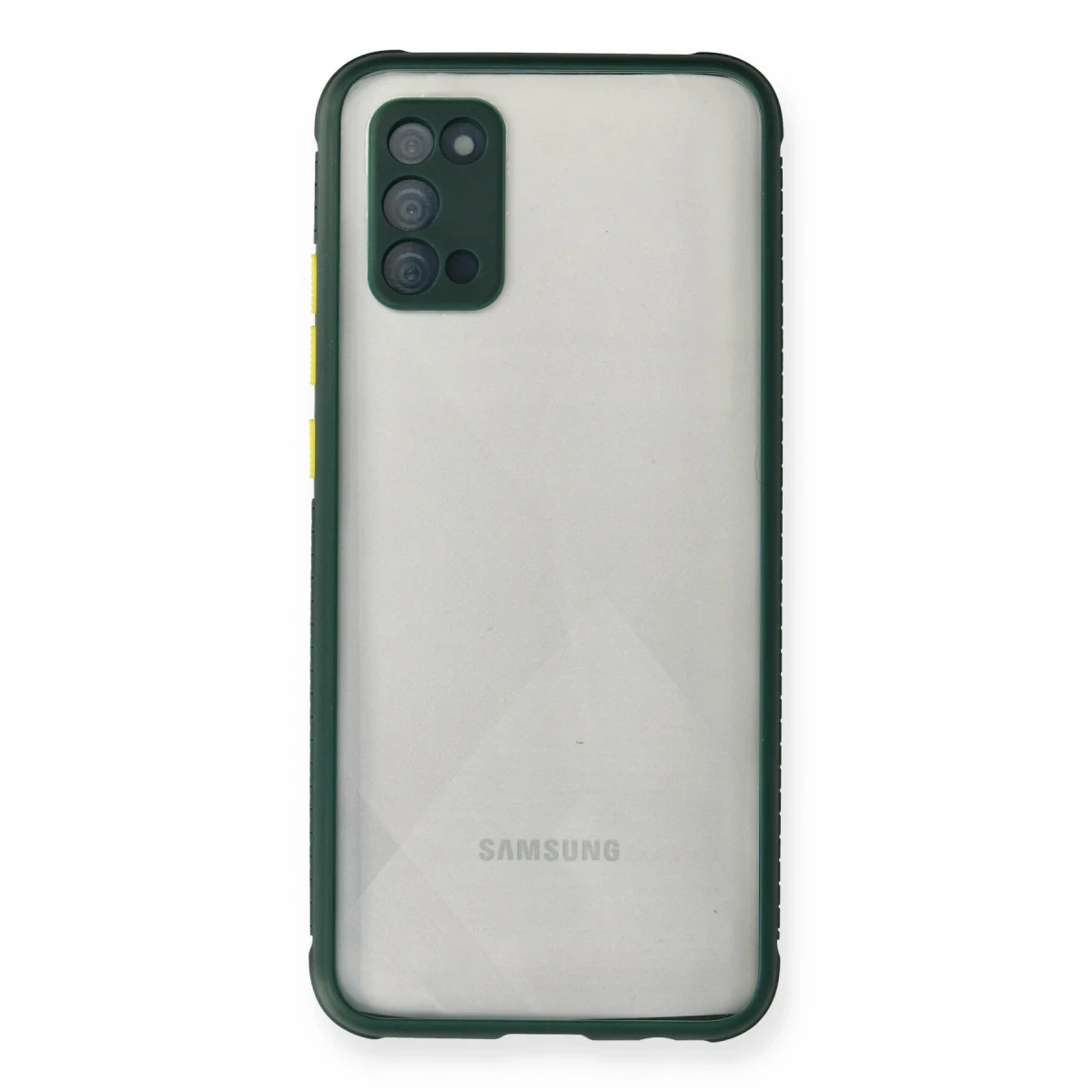 Samsung Galaxy A02S Kılıf Miami Şeffaf Silikon - Koyu Yeşil