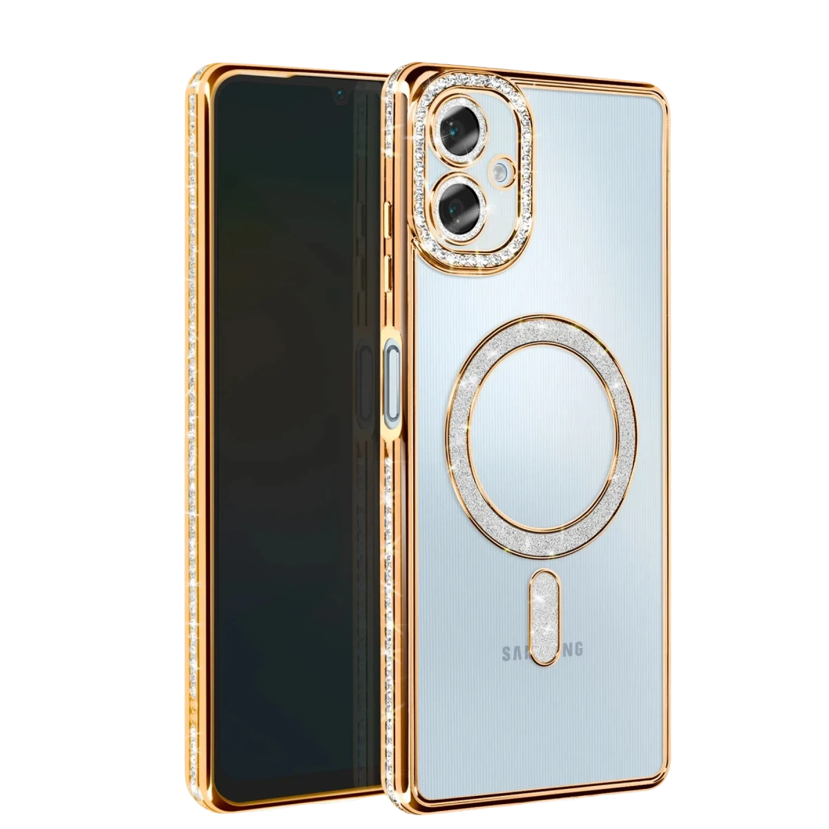 Samsung Galaxy A06 Joke Simli Magneticsafe Kılıf - Gold
