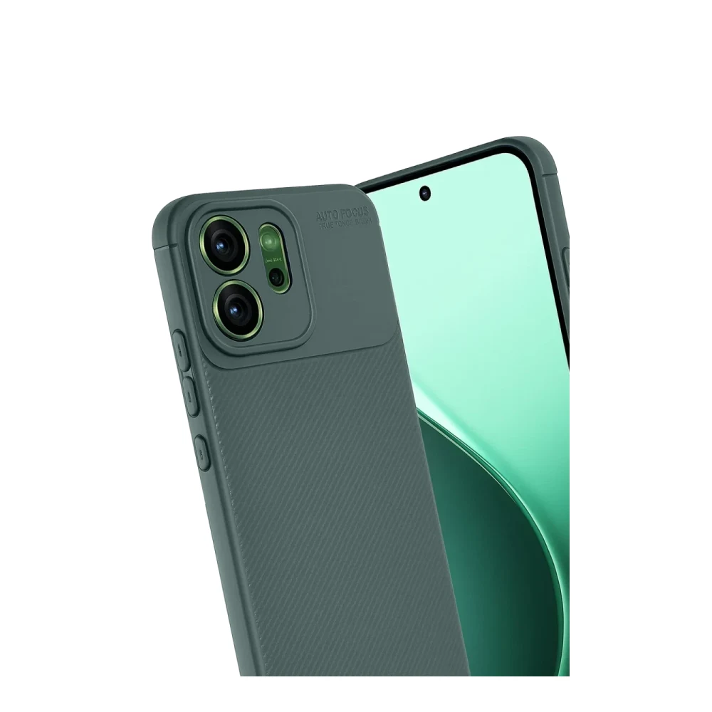 Oppo Reno 14 Auto Focus Karbon Kapak - Koyu Yeşil