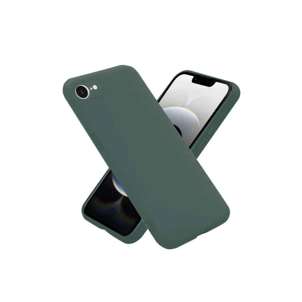 Apple iPhone 16E Kılıf First Silikon - Koyu Yeşil