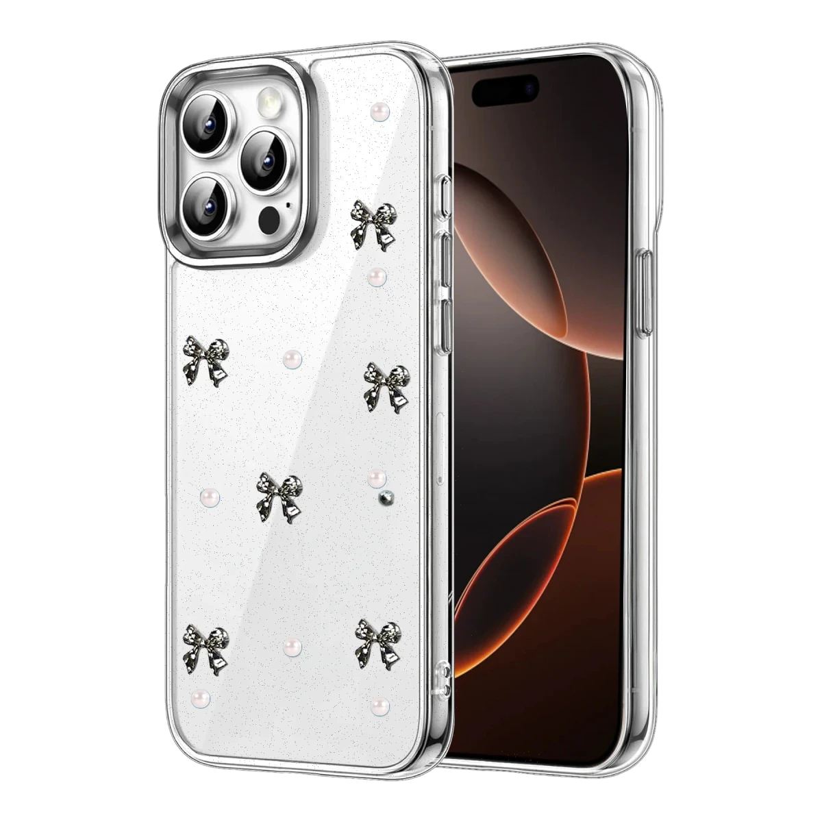 Apple iPhone 15 Pro Max Fiyonk Desenli Kapak - Desen 8