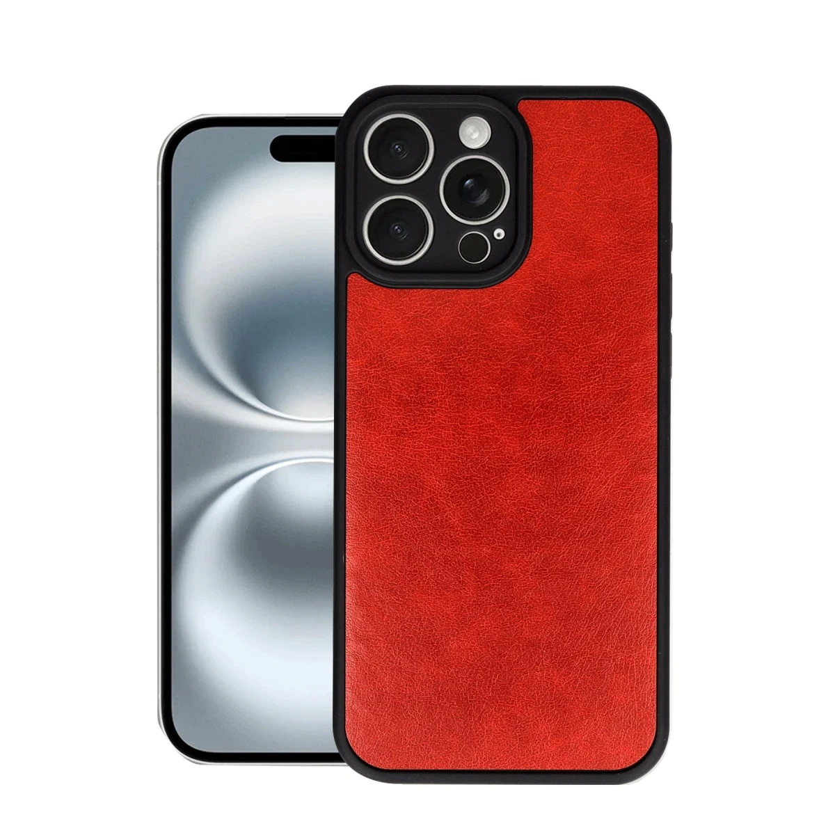 Apple iPhone 16 Pro Kılıf Aras Deri Kapak - Kırmızı