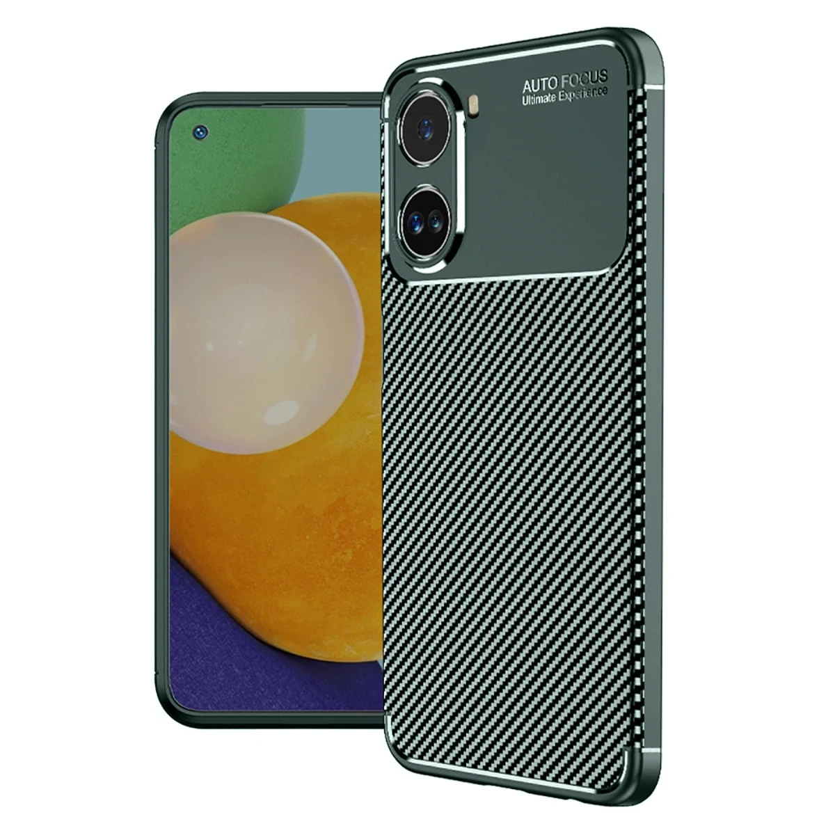 Xiaomi Poco X7 Pro Kılıf Auto Focus Karbon Kapak - Koyu Yeşil