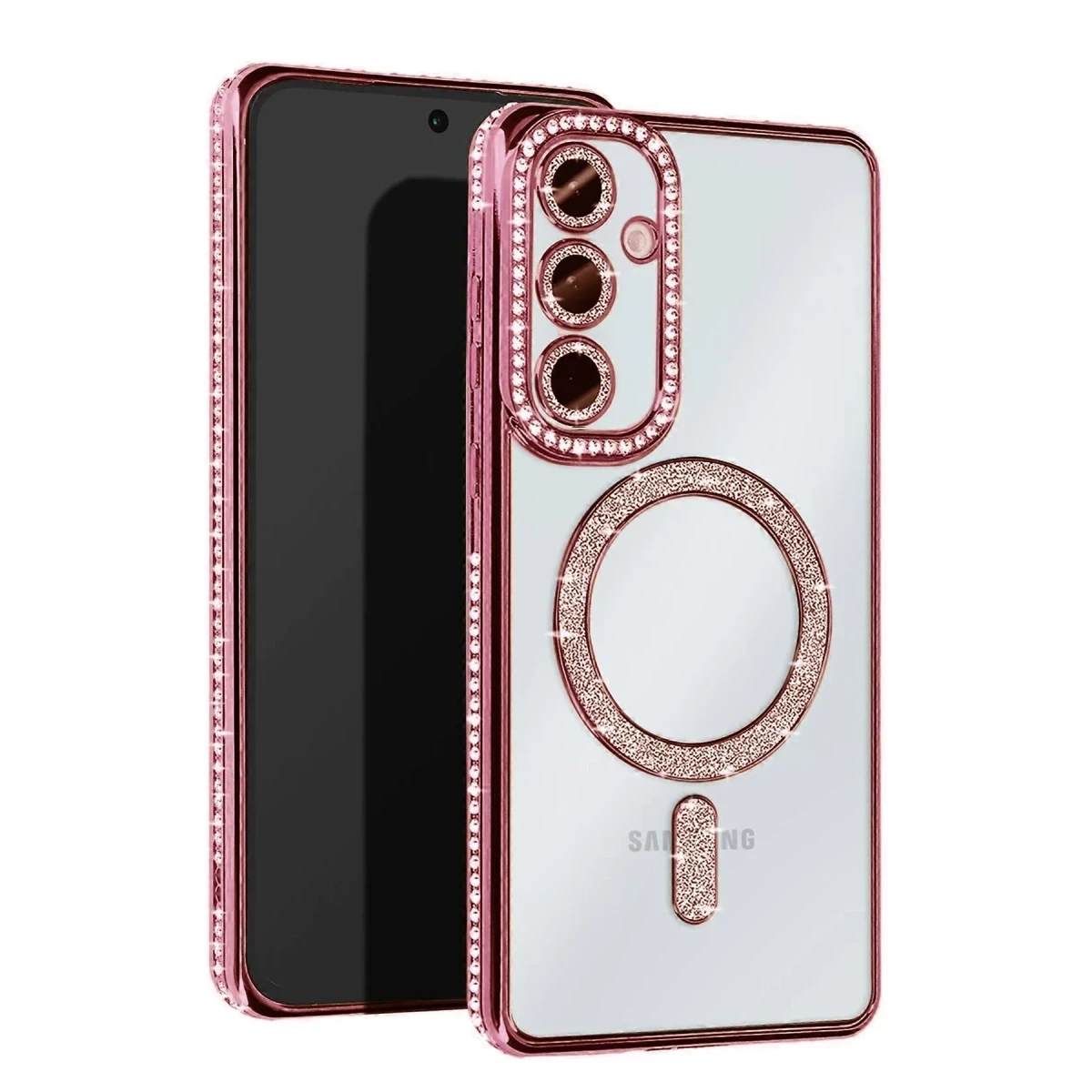 Samsung Galaxy A35 5G Joke Simli Magneticsafe Kılıf - Pembe