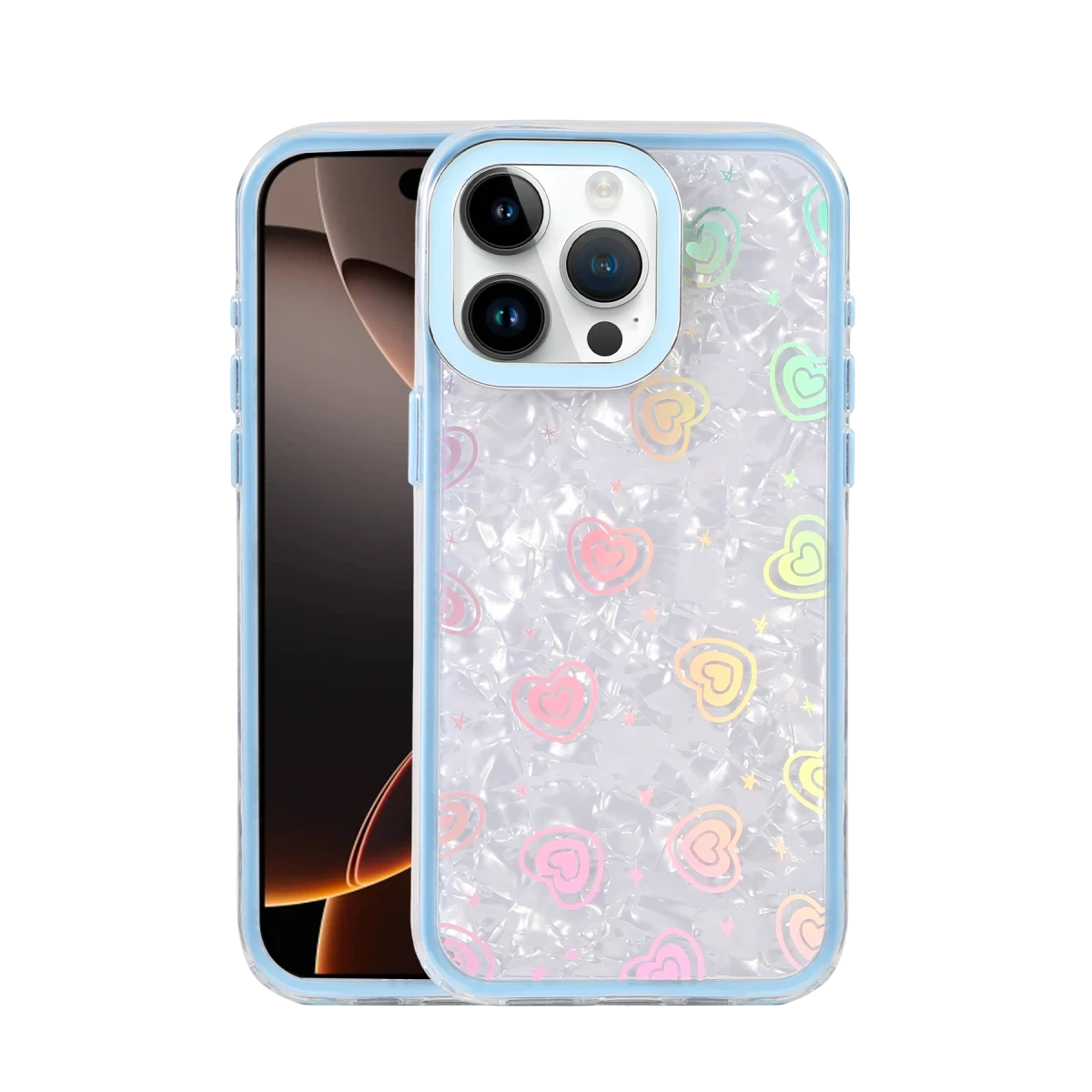 Apple iPhone 15 Pro Lumi Desenli Kapak - Mavi