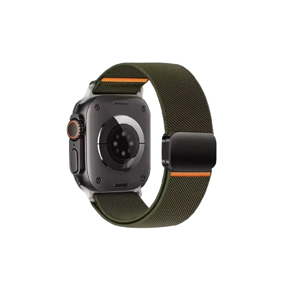 Apple Watch Ultra 49mm Nylon Manyetik Kordon - Yeşil
